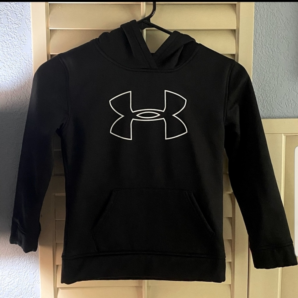 WAS. $ 40   UNDER ARMOUR Fleece lined Hoodie Youth Kangaroo pocket